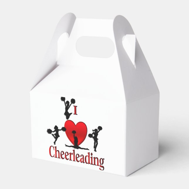 Unique I Heart Cheerleading Favor Boxes (Front Side)