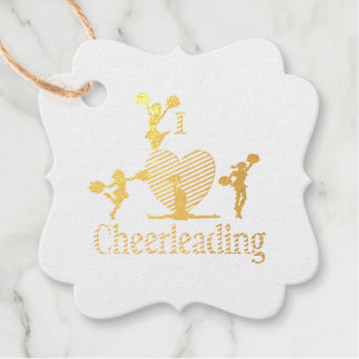 Unique I Heart Cheerleading Foil Favor Tags
