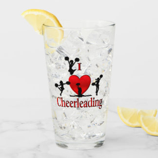 Unique I Heart Cheerleading Glass