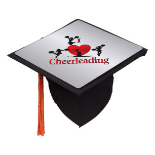 Unique I Heart Cheerleading Graduation Cap Topper