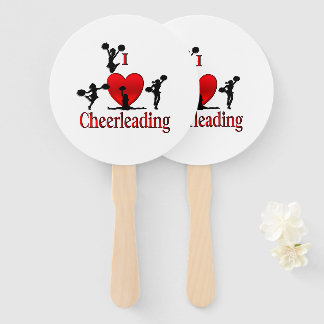 Unique I Heart Cheerleading Hand Fan