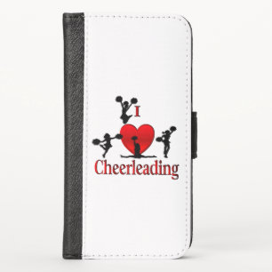 Unique I Heart Cheerleading iPhone X Wallet Case