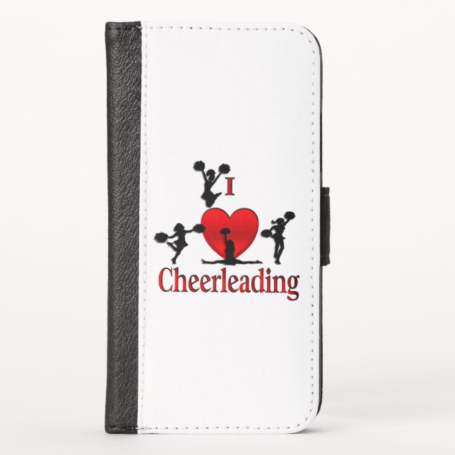 Unique I Heart Cheerleading iPhone Wallet Case (Front)