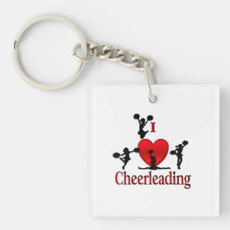 Unique I Heart Cheerleading Keychain