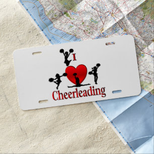 Unique I Heart Cheerleading License Plate