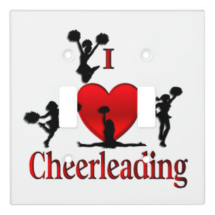 Unique I Heart Cheerleading Light Switch Cover