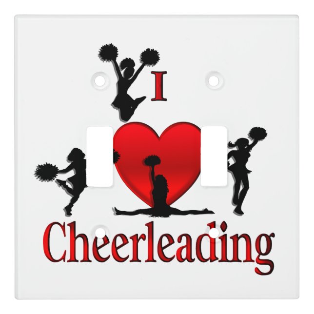 Unique I Heart Cheerleading Light Switch Cover (Front)
