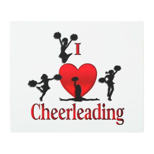 Unique I Heart Cheerleading Metal Print
