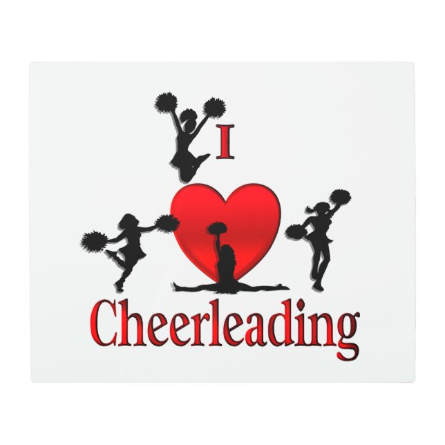 Unique I Heart Cheerleading Metal Print (Front)