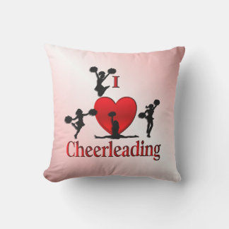 Unique I Heart Cheerleading Outdoor Pillow