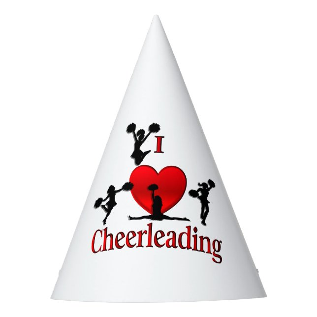 Unique I Heart Cheerleading Party Hat (Front)