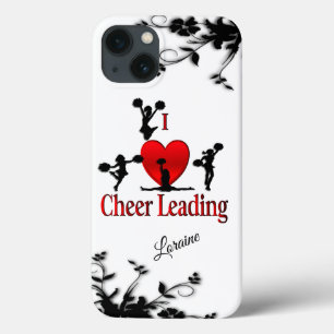 Unique I Heart Cheerleading Personal iPhone 13 Case