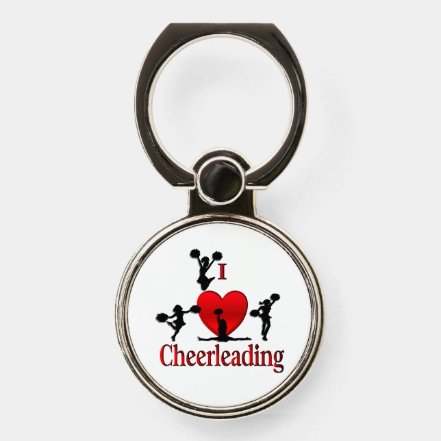 Unique I Heart Cheerleading Phone Ring Stand (Front)