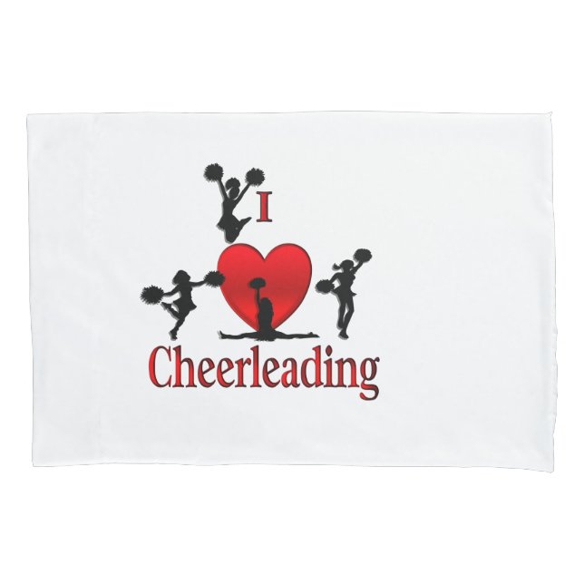 Unique I Heart Cheerleading Pillow Case (Front)