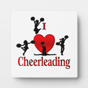 Unique I Heart Cheerleading Plaque