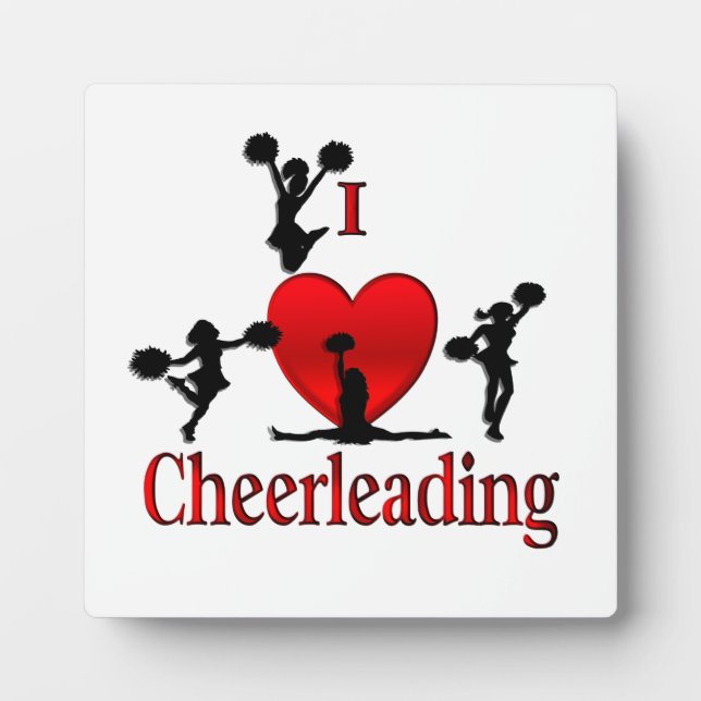 Unique I Heart Cheerleading Plaque (Front)