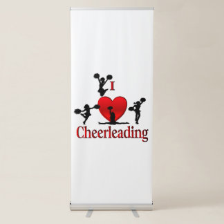 Unique I Heart Cheerleading Retractable Banner