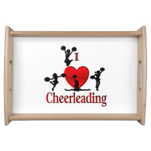 Unique I Heart Cheerleading Serving Tray