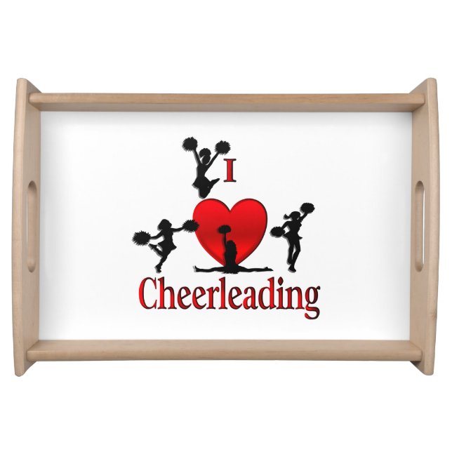 Unique I Heart Cheerleading Serving Tray (Front)