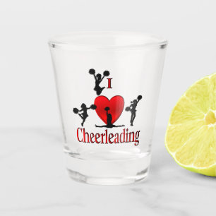 Unique I Heart Cheerleading Shot Glass