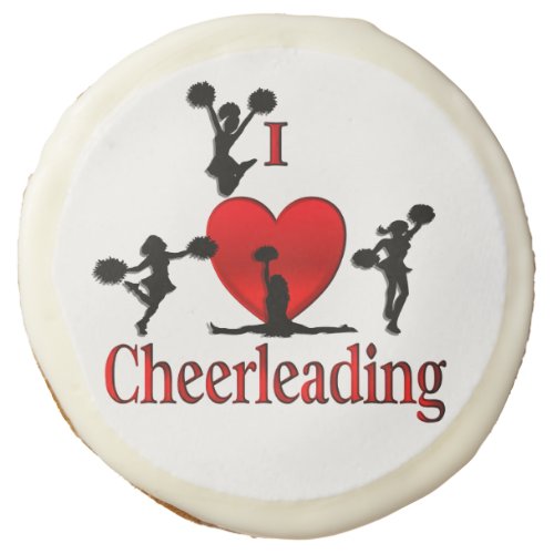 Unique I Heart Cheerleading Sugar Cookie