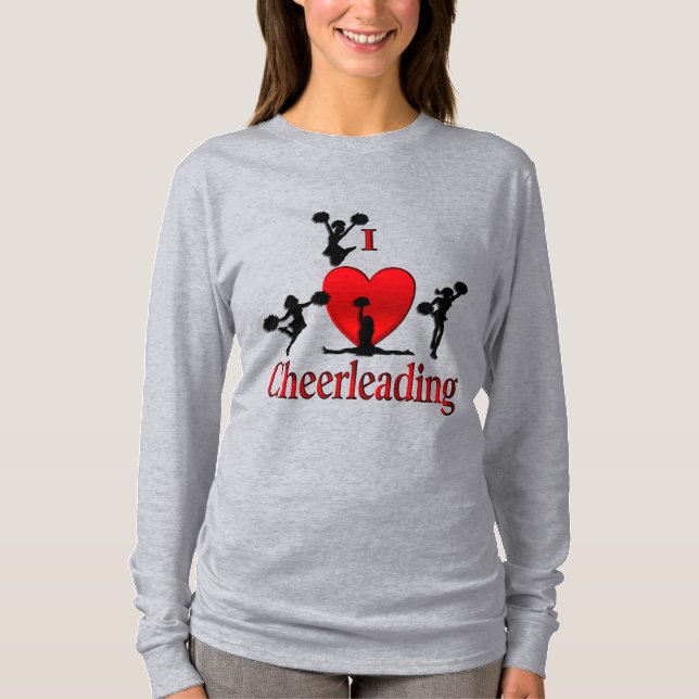 Unique I Heart Cheerleading T-Shirt (Front)
