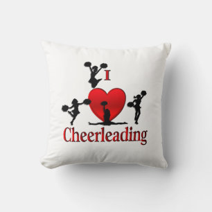 Unique I Heart Cheerleading Throw Pillow