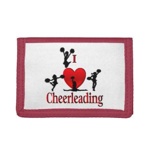 Unique I Heart Cheerleading Trifold Wallet