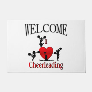 Unique I Heart Cheerleading Welcome Doormat