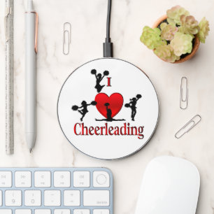 Unique I Heart Cheerleading Wireless Charger