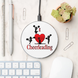 Unique I Heart Cheerleading Wireless Charger