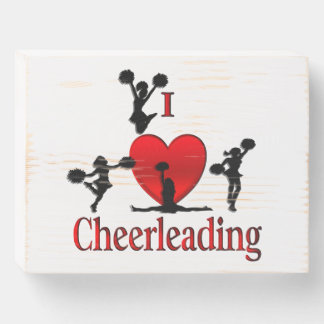 Unique I Heart Cheerleading Wooden Box Sign