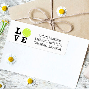 Unique I love Tennis with Yellow Ball Label