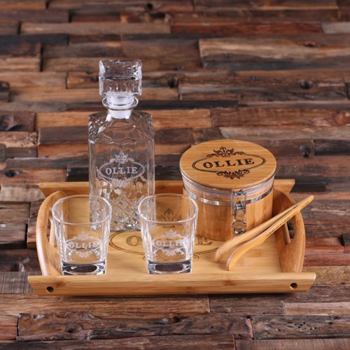 Unique Ice Bucket Whiskey Glasses and Decanter
