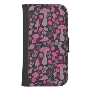 Unique In Pink/ Fall Pattern Galaxy S4 Wallet Case