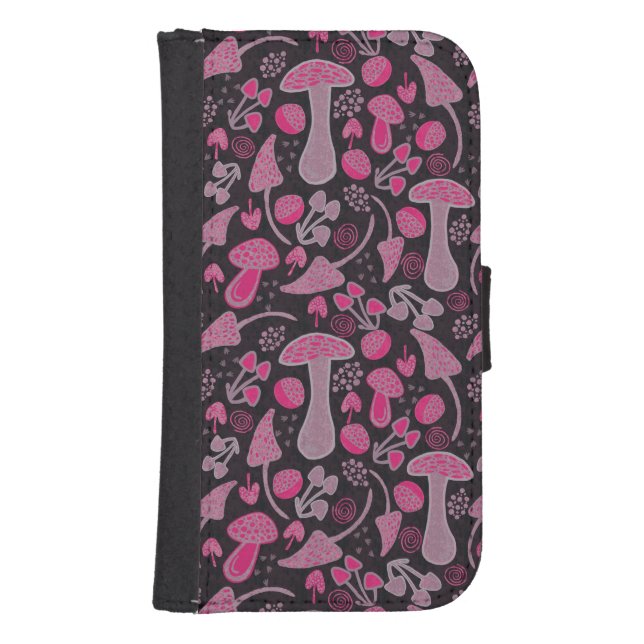 Unique In Pink/ Fall Pattern Samsung Galaxy Wallet Case (Front)