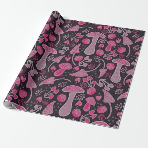 Unique In Pink Fall Pattern Wrapping Paper