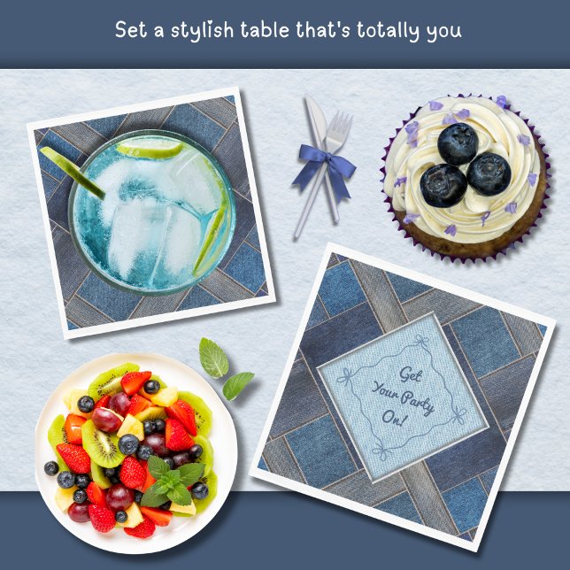 Unique Indigo Denim Jeans Birthday Party Napkins (Unique Indigo Denim Jeans Birthday Party Napkins)