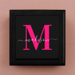 Unique Initial Name l Bold Pink & Black Typography Gift Box<br><div class="desc">Present your gifts in elegant style with our Modern Stylish Black & Bold Pink Monogram Initials Gift Box. This sleek black box features striking bold pink monogram initials, adding a touch of contemporary flair to your gifting. Elevate your presents with this chic and personalized box, perfect for making a memorable...</div>
