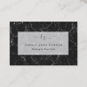 Unique Initials Calligraphy Logo Marble Branding Business Card