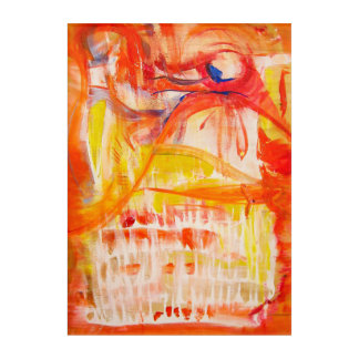 Unique Intuitive Abstract Art Red Orange