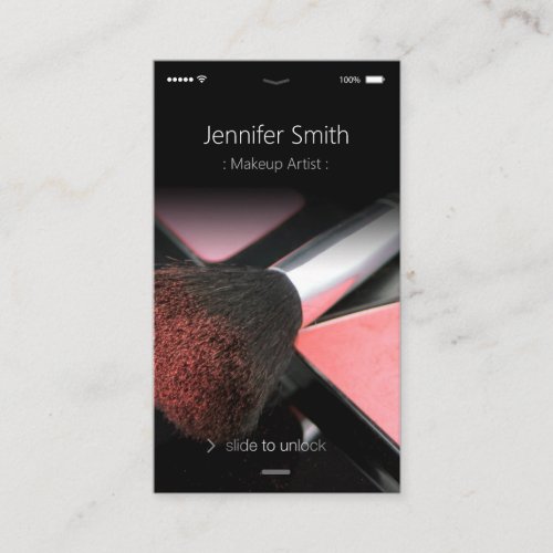Unique iPhone iOS Style - Cosmetics Makeup Artist Business Card Template