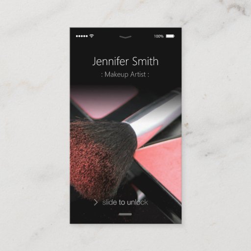 Customizable Unique iPhone iOS Style - Cosmetics Makeup Artist Business Card Template