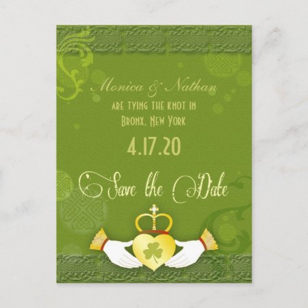 Unique Irish Wedding Save The Date Announcement Postcard