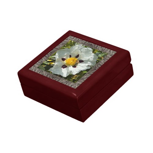 Unique Keepsake Box with Photo of Rockrose and Bee