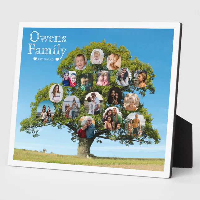 Unique Keepsake Gift | Custom Family Tree Photo Plaque | Zazzle