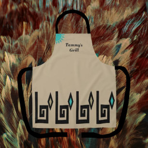 Unique Khaki Southwestern Aztec Style Apron