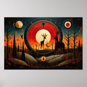 Unique Kokopelli Abstract Poster