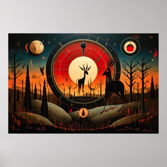 Unique Kokopelli Abstract Poster (Front)