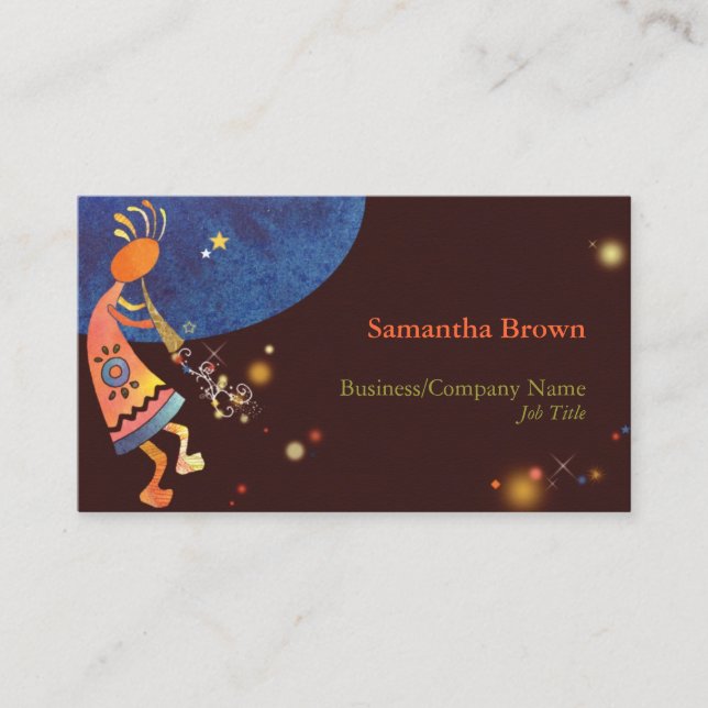 Unique Kokopelli Art Designer Business Card (Front)